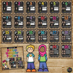 Number Posters 1-20 BURLAP AND CHALKBOARD Farmhouse with Numberline