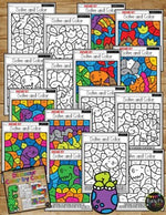 Color by Code DINOSAUR Color by Number {Addition & Subtraction to 20}