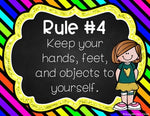 Editable Rule Posters Neon & Chalkboard Melonheadz Edition, Rules