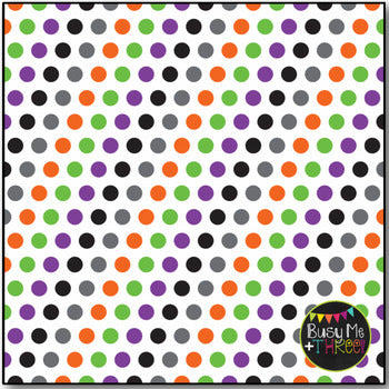 Halloween Polka Dots on White Digital Papers {Commercial Use Digital Graphics}