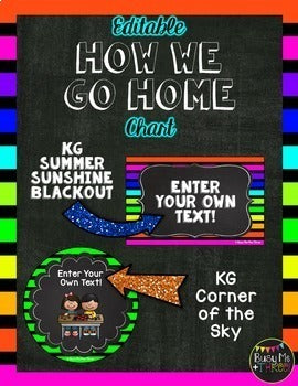 Transportation Display How We Get Home, Editable Round Signs {Neon & Chalkboard}