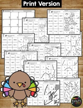 Thanksgiving Secret Picture Tiles Activity Distance Learning Google Classroom™