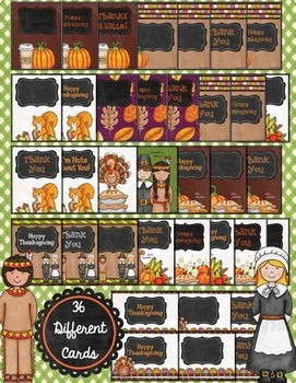Thanksgiving Activities Thank You Notes and Cards {Editable}