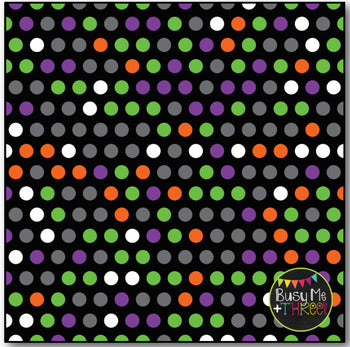 Halloween Polka Dots on Black Digital Papers {Commercial Use Digital Graphics}