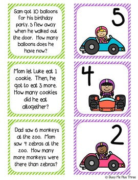 Word Problems Matching Game, Addition and Subtraction, First Grade {QR Codes}