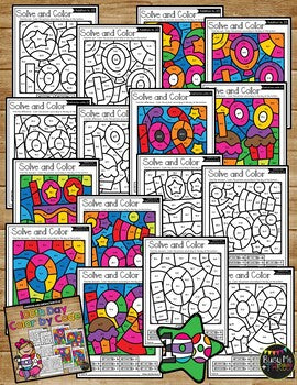 Color by Code 100th Day of School Activities {Addition and Subtraction to 20}