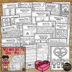 Valentine's Day Activities NO PREP Fun | Math & Reading Worksheets for February