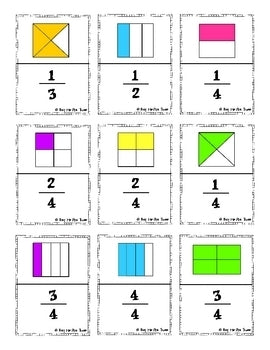 Fraction Dominoes Game Fourths, Thirds, Halves, Wholes