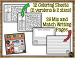 Christmas Activities for Math and Writing | Color by Number and Writing Sheets