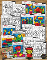 Kwanzaa Color by Code {Addition & Subtraction to 10} Mystery Pictures