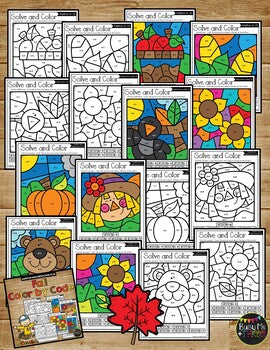 Color by Code Fall Math Activities {Addition and Subtraction to 20}