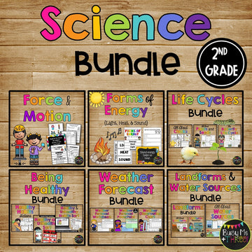Science BUNDLE for 2nd Grade, Forms of Energy, Force and Motion, Life Cycles