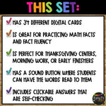 Thanksgiving Boom Cards™ TURKEY Digital Color by Code Distance Learning