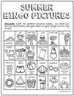 SUMMER Bingo Activity DIY {DO IT YOURSELF} End of the Year Cut and Paste
