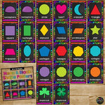 2D and 3D Shape Posters NEON AND CHALKBOARD Classroom Decor