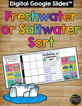 Freshwater and Saltwater Sort Printable and Digital for Google Classroom™