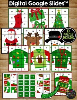 Christmas Secret Picture Tiles Activity Distance Learning Google Classroom™