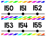 Number Line Classroom Decor Bright Neon and White {-100 to 250}