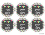 Editable Labels FUNFETTI & Chalkboard Chevron and Stripes {30 different labels}