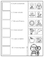 Matching Pictures to Text Worksheet, Reading Strategies, Kinder & 1st Grade