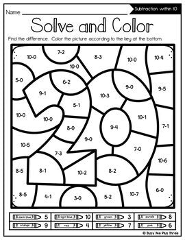 Color by Code NUMBERS 0-20 {Addition & Subtraction to 10 & 20} Mystery Picture