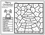 Christmas Activities for Math and Writing | Color by Number and Writing Sheets