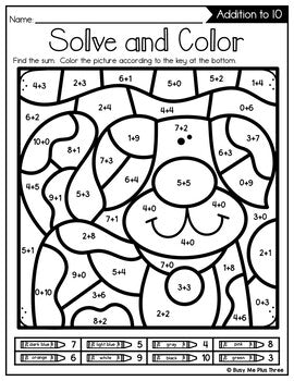 Color by Code PETS and Animals Color by Number {Addition & Subtraction to 10}