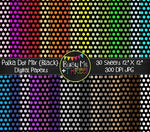 Polka Dot Mix on Black Digital Papers {Commercial Use Digital Graphics}