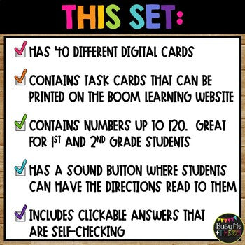 Number Line Practice Ordering Numbers to 120 BOOM CARDS™ Digital Learning Game