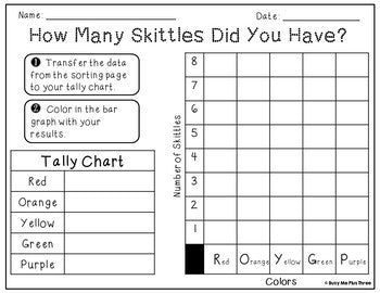 Skittles Graph {Sort Tally Total Graph and Answer Questions from Data}