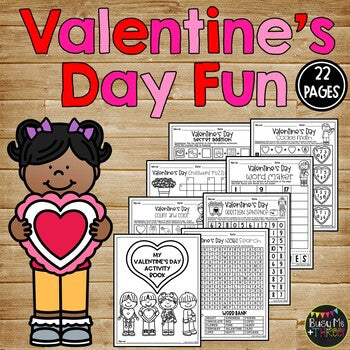 Valentine's Day Activities BUNDLE {Bingo, No Prep Worksheets, Color by Number}