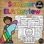 End of the Year REVIEW 2nd Grade SUMMER BUNDLE No Prep Printables Math & ELA