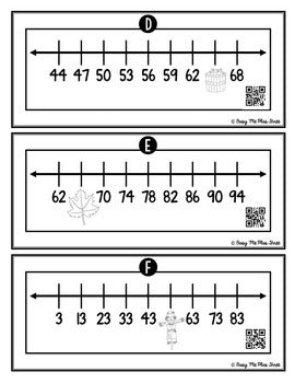 Number Line Missing Numbers Up to 200 {QR Codes}