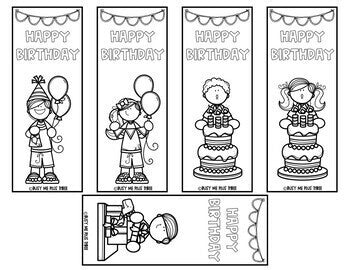 Birthday Bookmarks Editable Student Gift for Birthday Bag