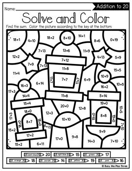 Ramadan Color by Code {Addition & Subtraction to 20} Mystery Pictures