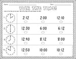 Telling Time to the Hour and Half Hour, First & Second Grade