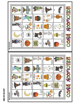 HALLOWEEN BINGO Game Activity {25 Different Bingo Cards}