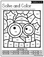Color by Code PENGUINS Color by Number {Addition & Subtraction to 10}