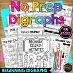 Digraph Worksheets No Prep Printables Word Study Phonics Word Work Activities