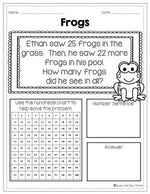 Word Problems Using a Hundreds Chart (Double Digit Numbers)