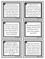 Two Step Word Problems Task Cards, QR Codes, Numbers Up To 99