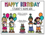 Birthday Certificate Editable Student Gift for Birthday