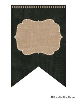 Editable Banners 48 Different Burlap and Chalkboard Pendants {Version 2}