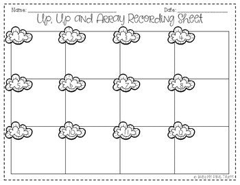 Array Task Cards Game for Second Grade, Math Centers, Multiplication