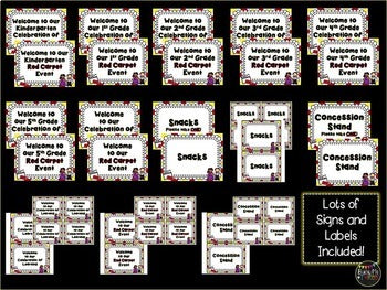 Hollywood Printables for Learning Celebration or End of Year Party