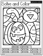 Color by Code Halloween Activities {Addition and Subtraction to 10}