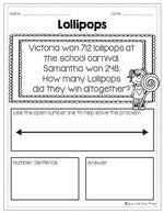 Word Problems Using a Number Line (Triple Digit Numbers)