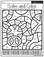 Color by Code ZOO ANIMALS Color by Number {Addition & Subtraction to 10}