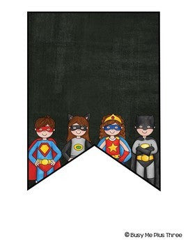 Superhero Editable Banners {Chalkboard Theme}