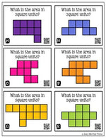 AREA Worksheets and Task Cards Square Units